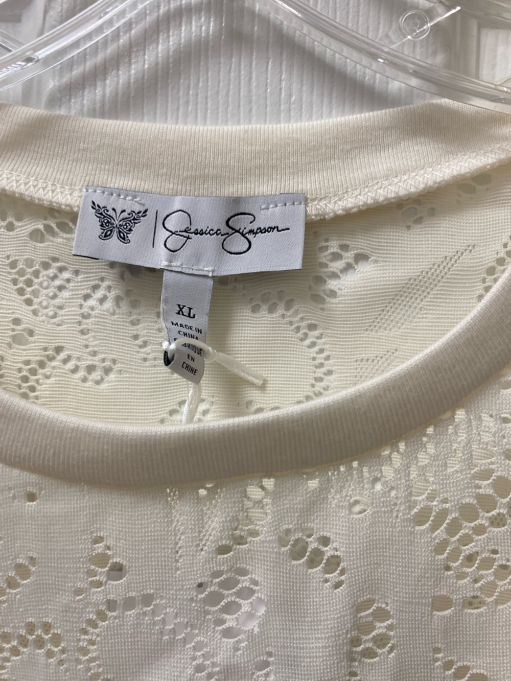 Jessica Simpson Cream Indira Gardenia Lace Top - Picture 3 of 5
